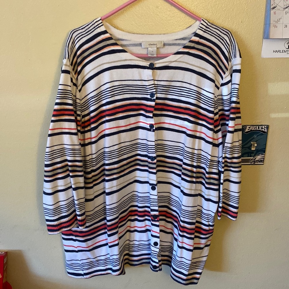 CJ Banks striped cardigan plus size 3X. Worn once.